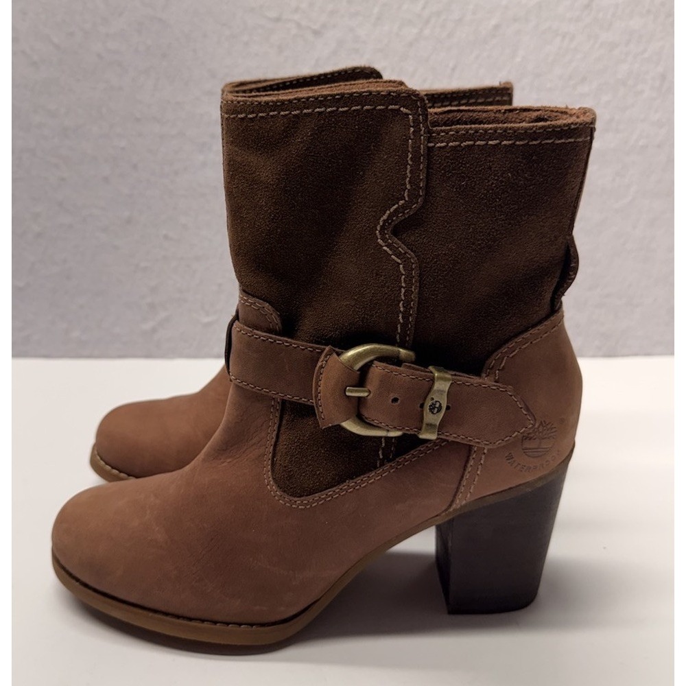Timberland Earthkeepers Rudston Mid Waterproof Boots Brown Leather Suede Heel 6